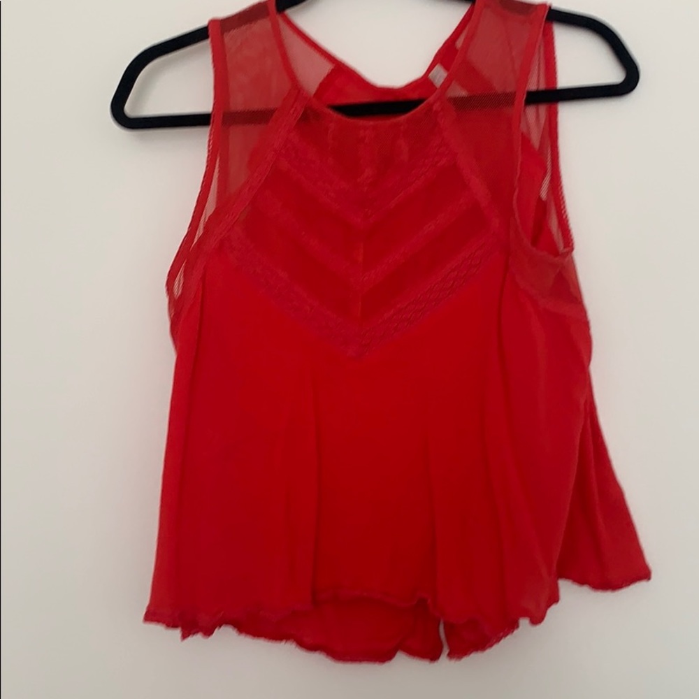 Red Free People Blouse